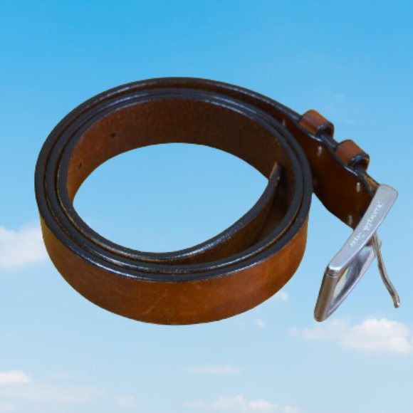 Ermenegildo Zegna Men's Brown Genuine Leather Dress Belt size 42 95 110 Italy